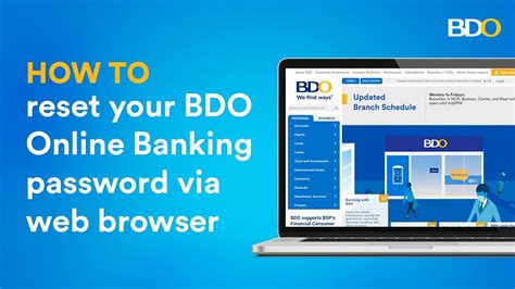 How to reset your BDO Online Banking password via .
